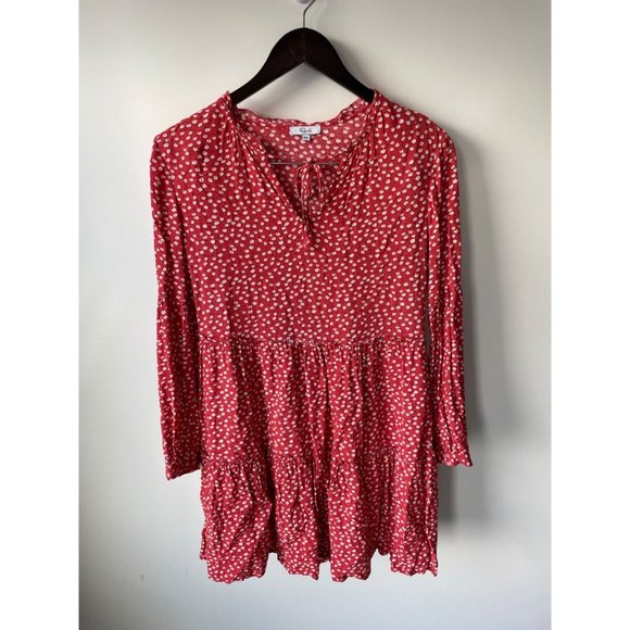 Rails Everly Carmine Daisies Long Sleeve Dress XXS - Picture 5 of 7